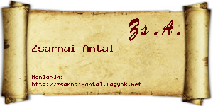 Zsarnai Antal névjegykártya